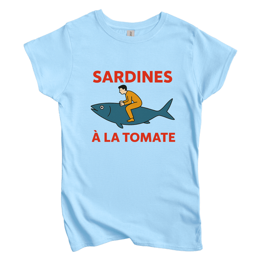 T-Shirt S / Light Blue Sardines A La Tomata Women's Tee