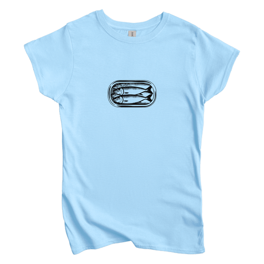 T-Shirt S / Light Blue Sardines in a Can Women's Tee