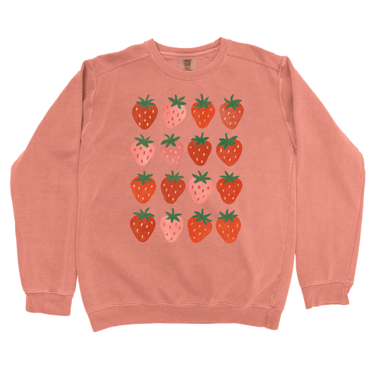 Sweatshirt Terracotta / S Strawberry Grid Sweatshirt