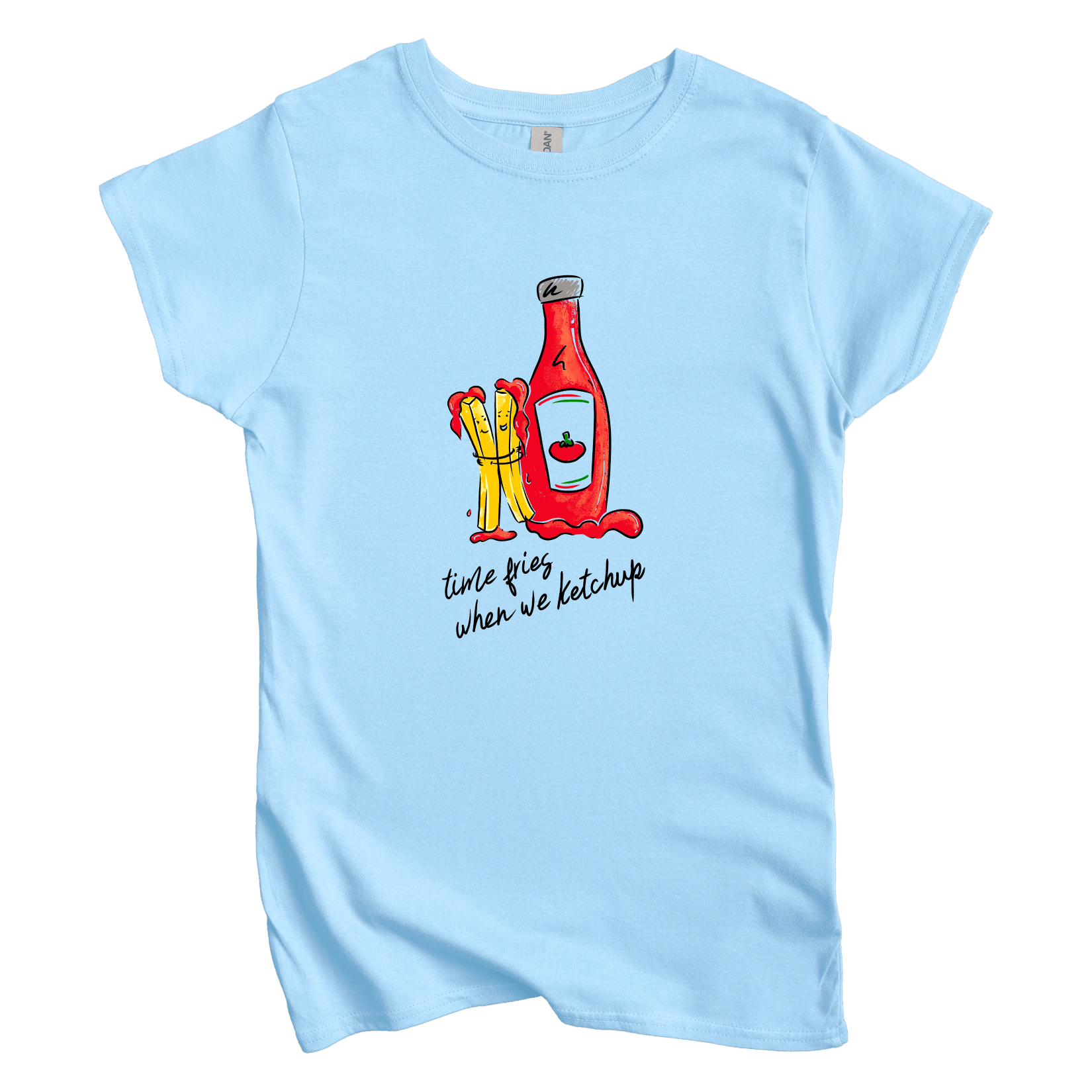 T-Shirt S / Light Blue Time Fries: Micro Barbi Women's Tee