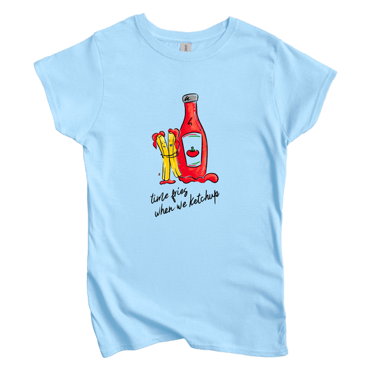 T-Shirt S / Light Blue Time Fries: Micro Barbi Women's Tee