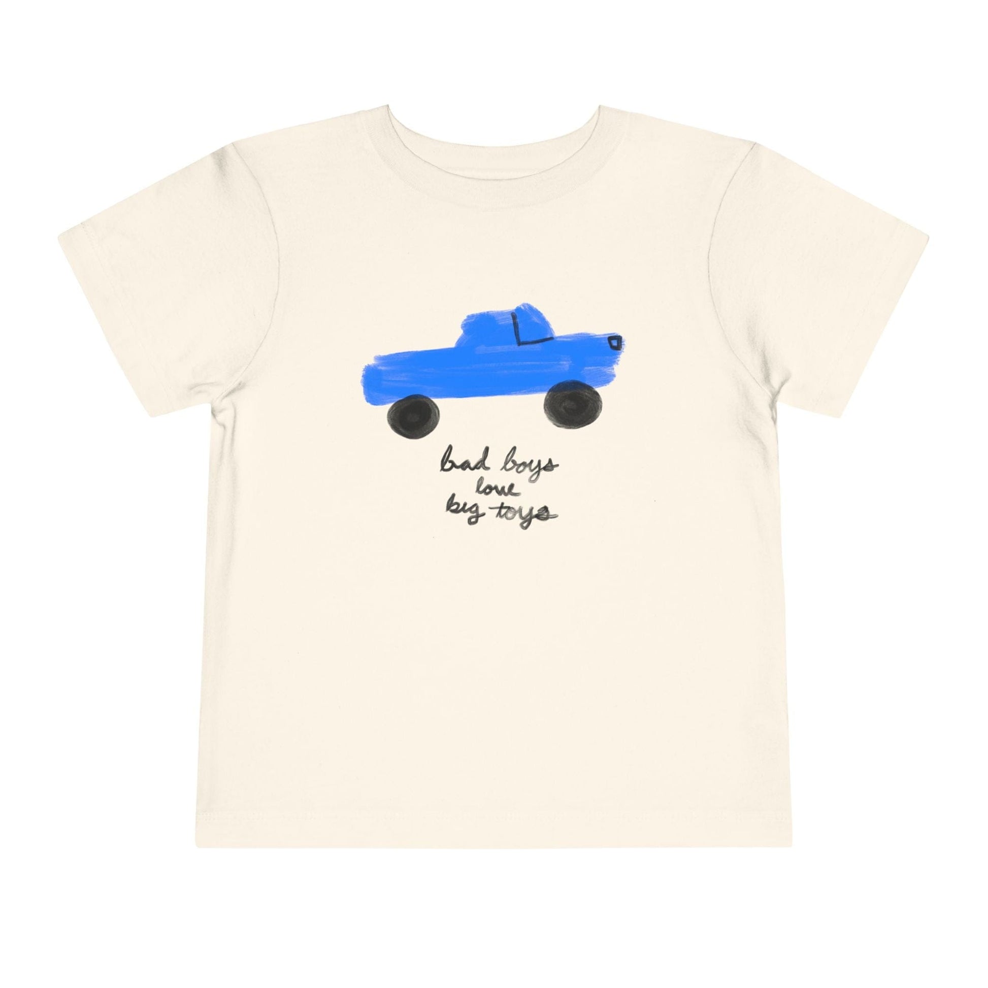 Kids clothes Natural / 2T Toddler Bad Boys Love Big Toys T-Shirt