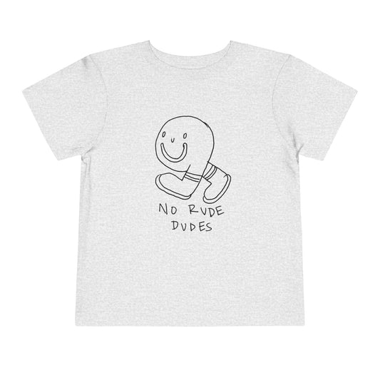 Kids clothes Athletic Heather / 2T Toddler No Rude Dudes Pasta T-Shirt