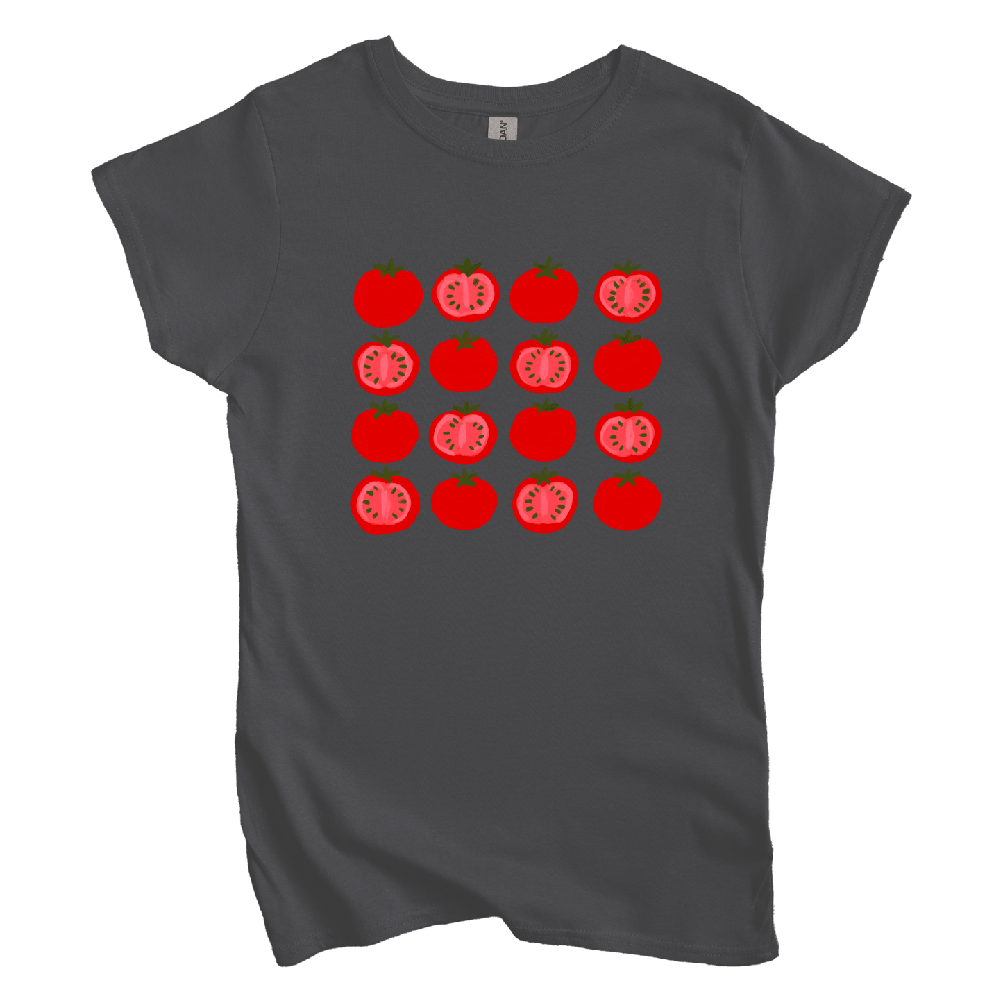 T-Shirt M / Charcoal Tomato Grid Women's Tee