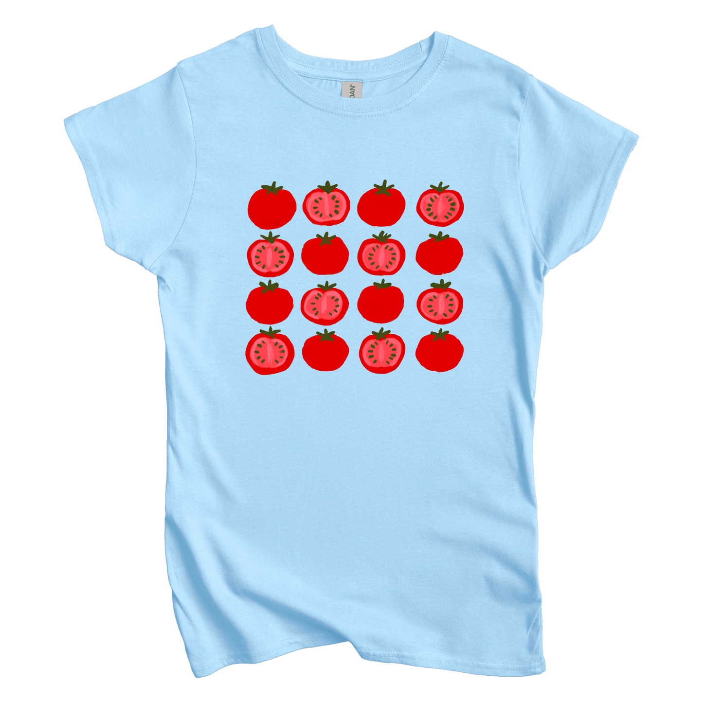 T-Shirt S / Light Blue Tomato Grid Women's Tee