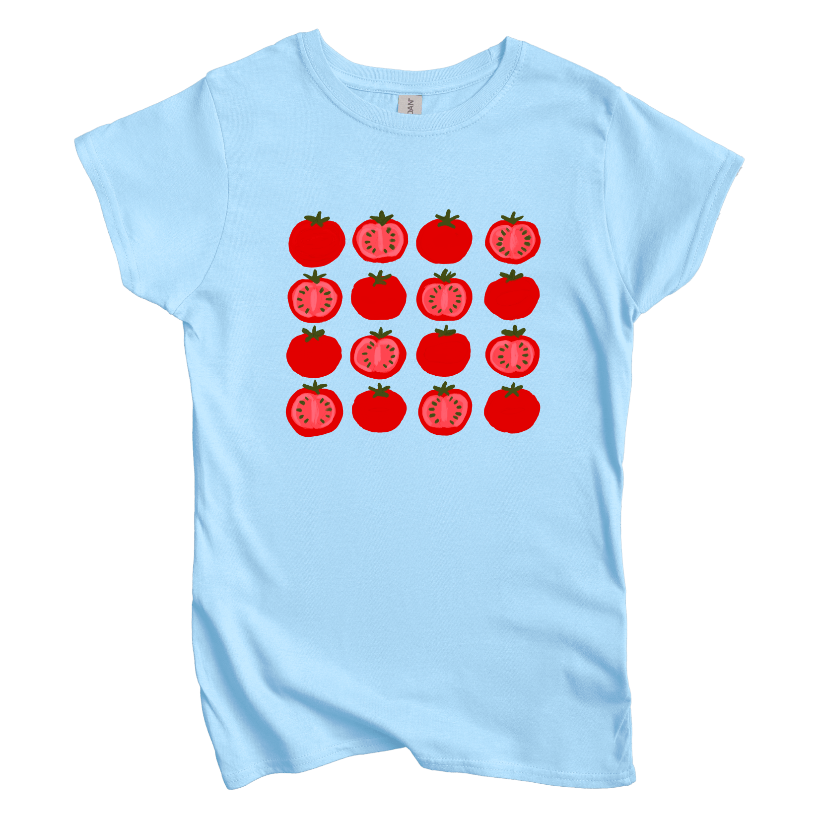 T-Shirt S / Light Blue Tomato Grid Women's Tee