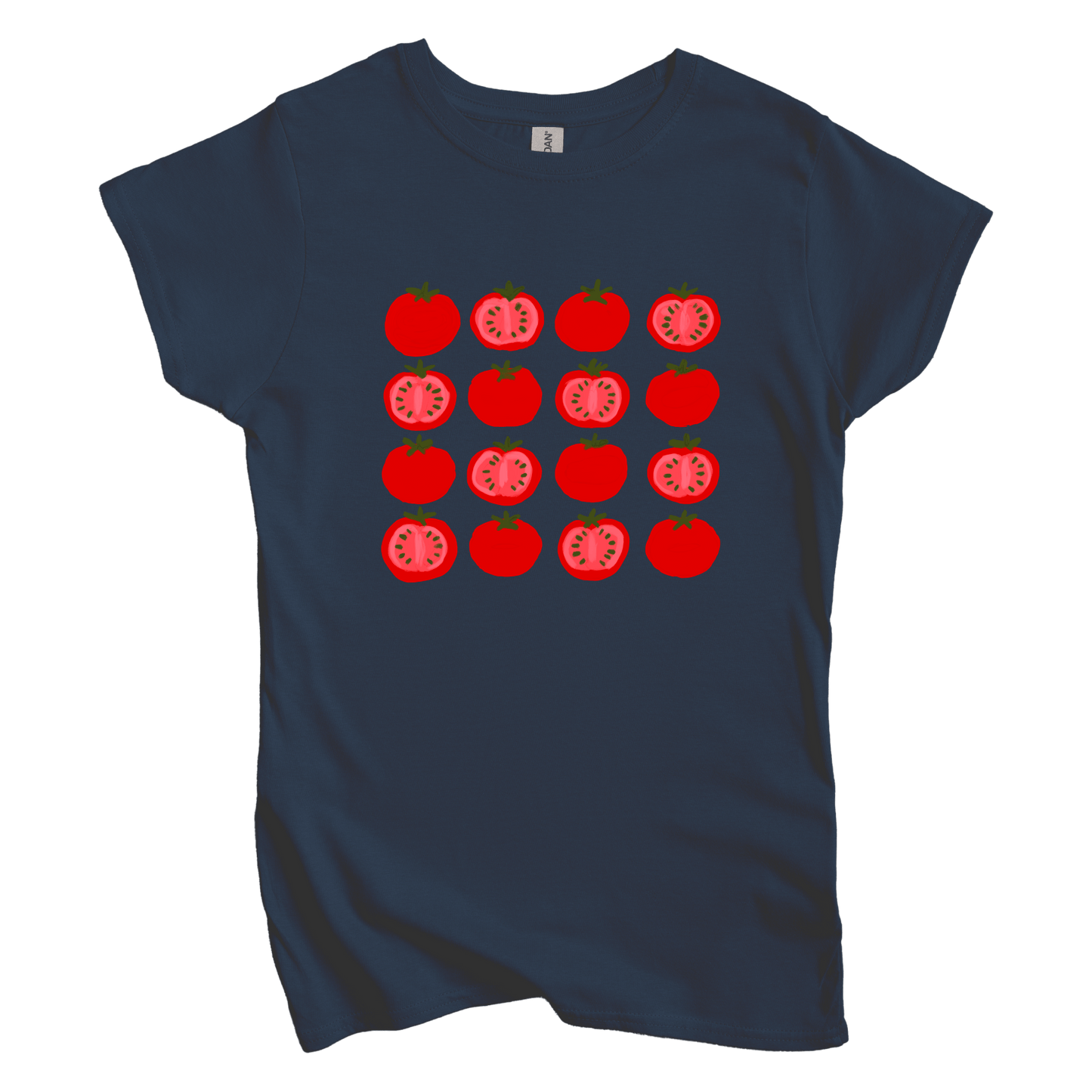 T-Shirt S / Navy Tomato Grid Women's Tee