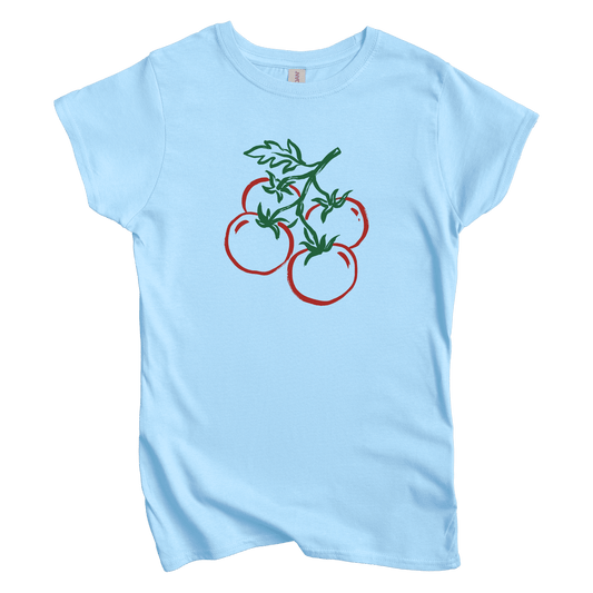 T-Shirt S / Light Blue Tomatoes on a vine Women's Tee