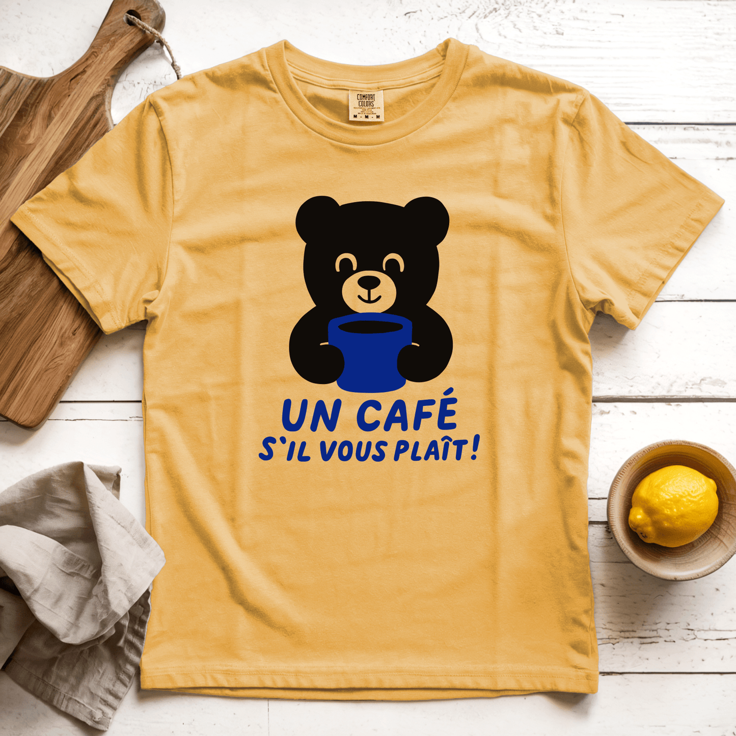 T-Shirt Mustard / S Un café s’il vous plaît