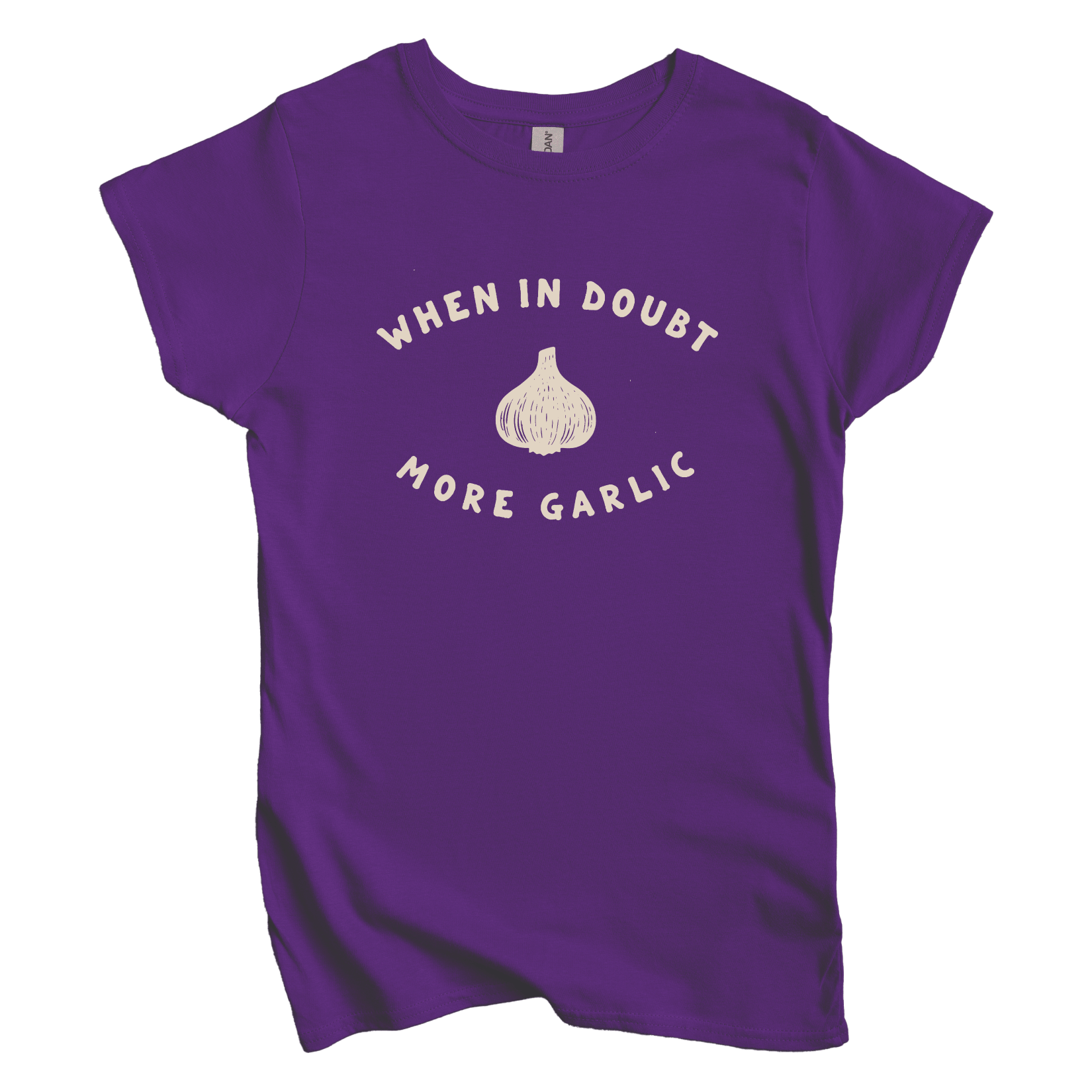 T-Shirts S / Purple When in Doubt More Garlic Women's Tee