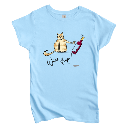 T-Shirt S / Light Blue Wine Drop: Micro Barbi Women's Tee