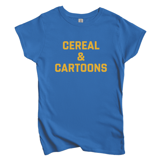 T-Shirt S / Royal Women's Tee Cereal and Cartoons