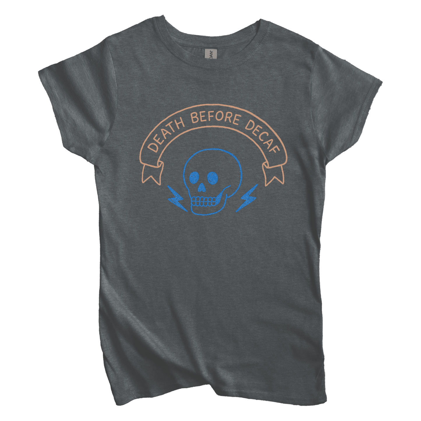 T-Shirt S / Dark Heather Women's Tee Death Before Decaf