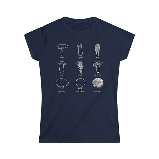 T-Shirt S / Navy Women's Tee Edible Mushrooms