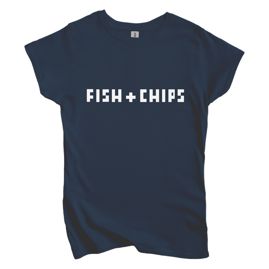 T-Shirt S / Navy Women's Tee Fish + Chips