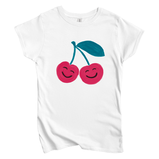 T-Shirt S / White Women's Tee Happy Cherries