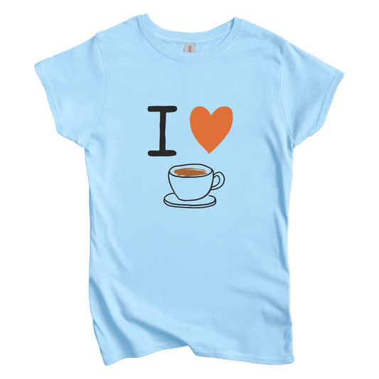 T-Shirt S / Light Blue Women's Tee I Love Coffee