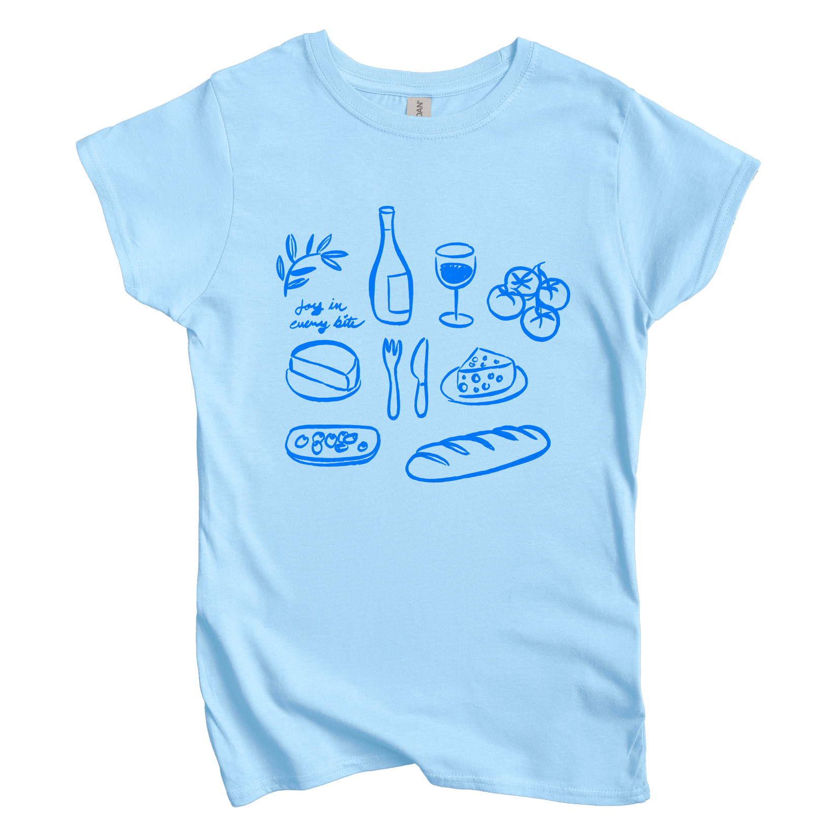 T-Shirt S / Light Blue Women's Tee Joy in Every Bite