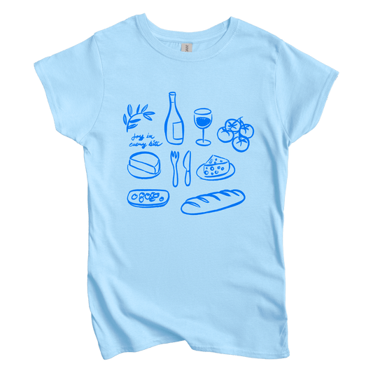 T-Shirt S / Light Blue Women's Tee Joy in Every Bite