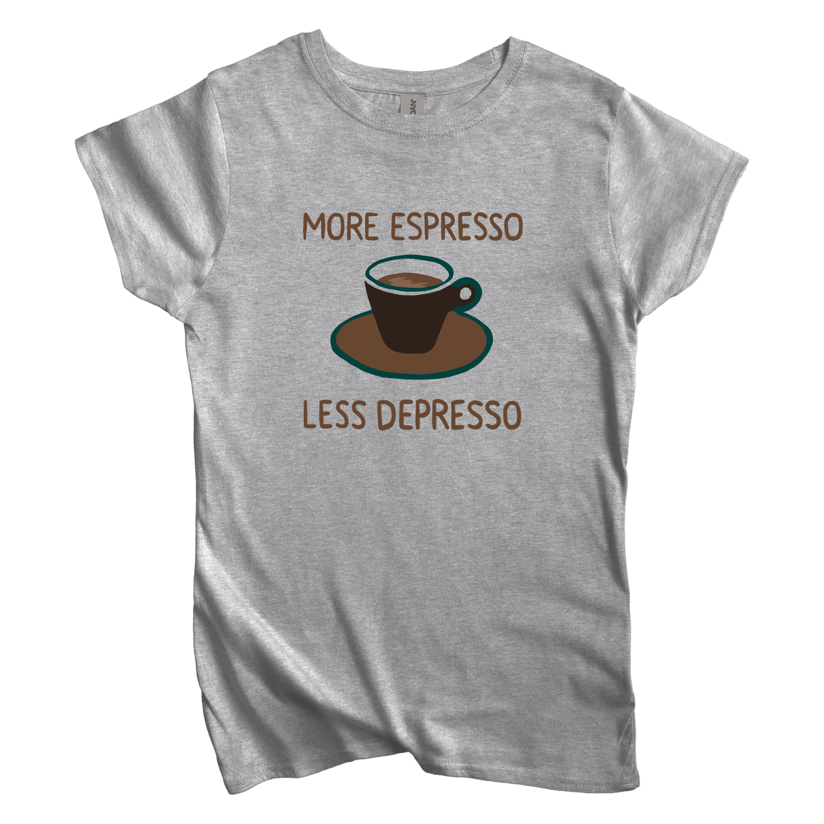 T-Shirt Sport Grey / S Women's Tee More Espresso Less Depresso