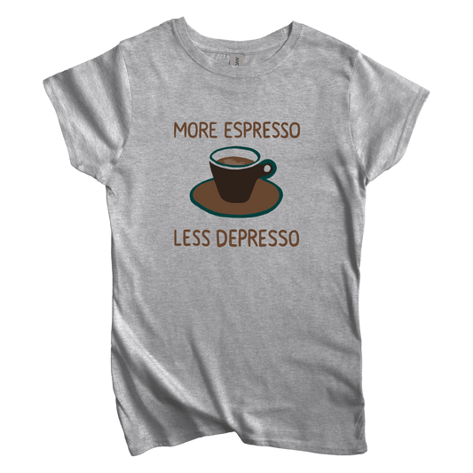 T-Shirt Sport Grey / S Women's Tee More Espresso Less Depresso