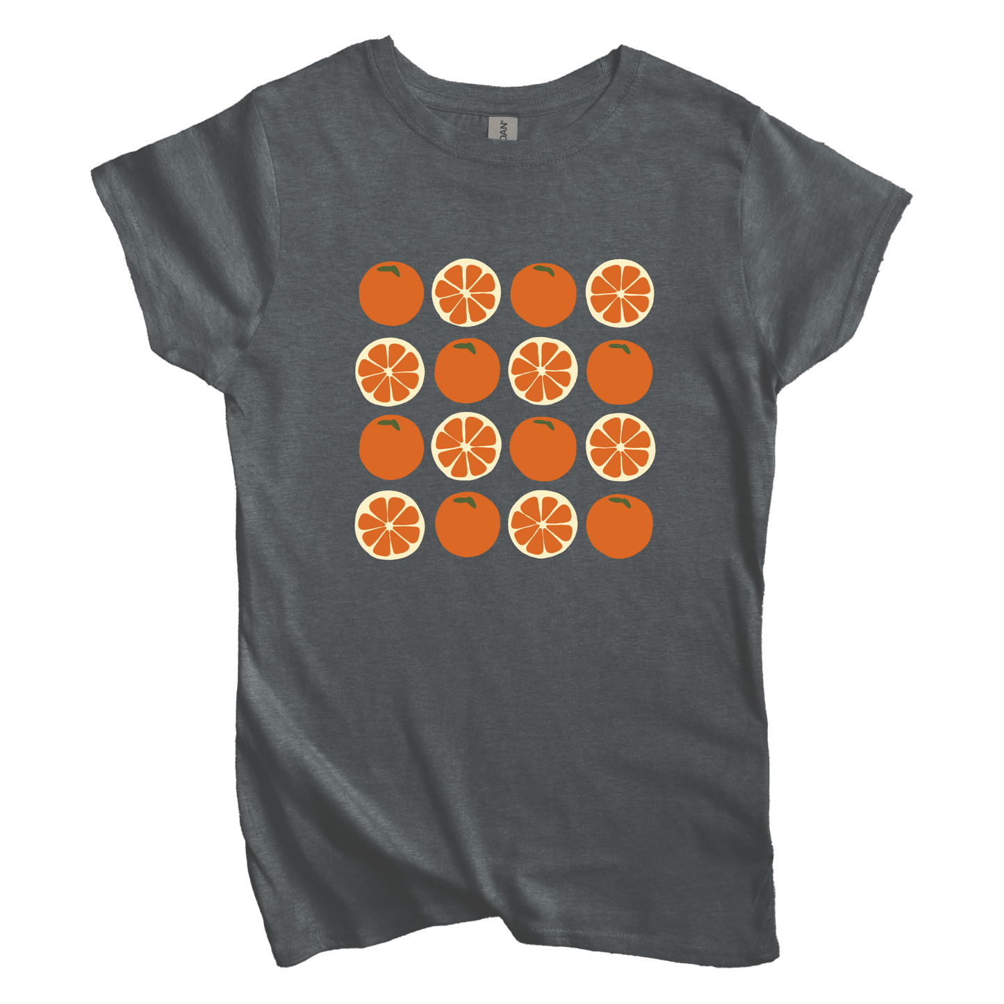 T-Shirt Dark Heather / S Women's Tee Orange Grid