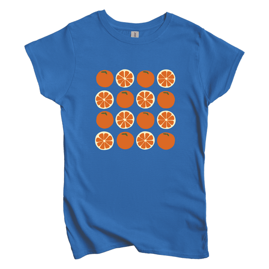 T-Shirt Royal / S Women's Tee Orange Grid