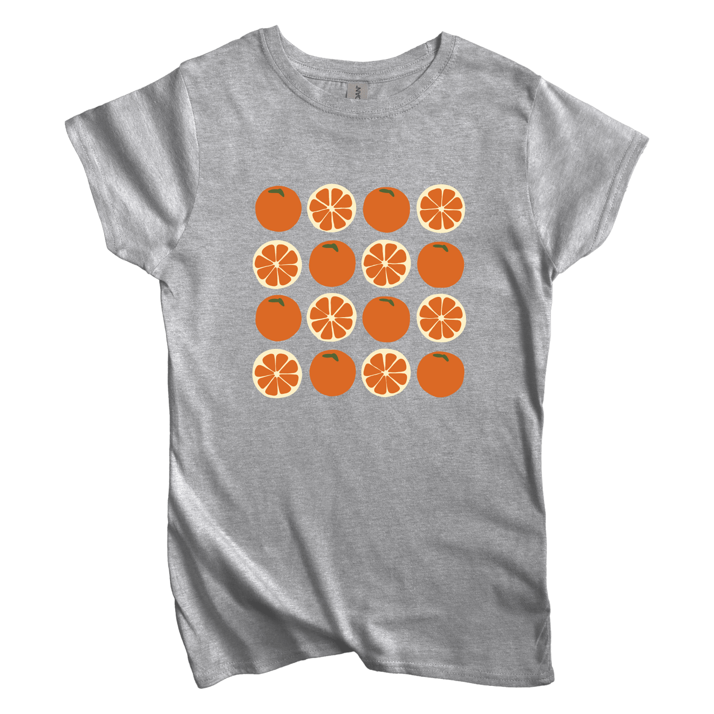 T-Shirt Sport Grey / S Women's Tee Orange Grid