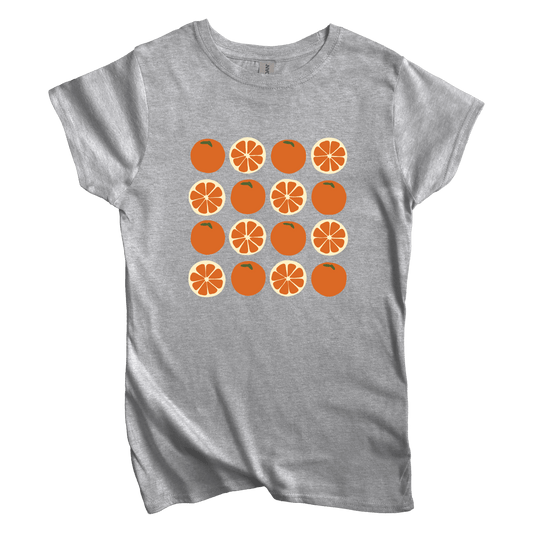 T-Shirt Sport Grey / S Women's Tee Orange Grid