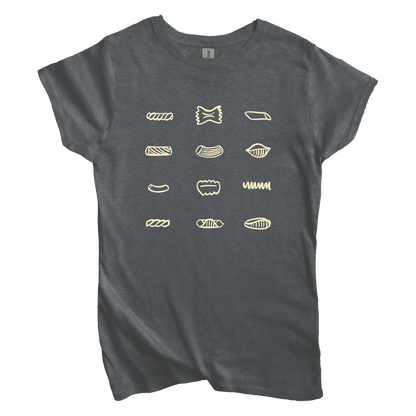 T-Shirt Dark Heather / S Women's Tee Pasta Shapes