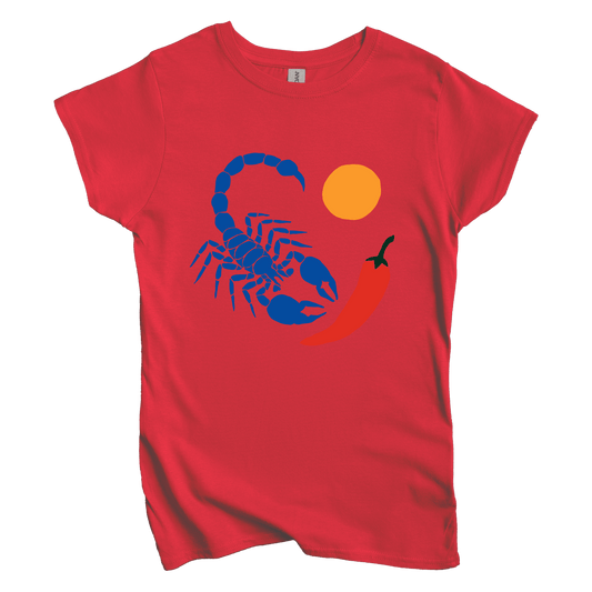T-Shirt S / Red Women's Tee Scorpion Chili Sun