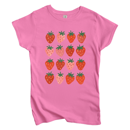 T-Shirt S / Azalea Women's Tee Strawberry Grid