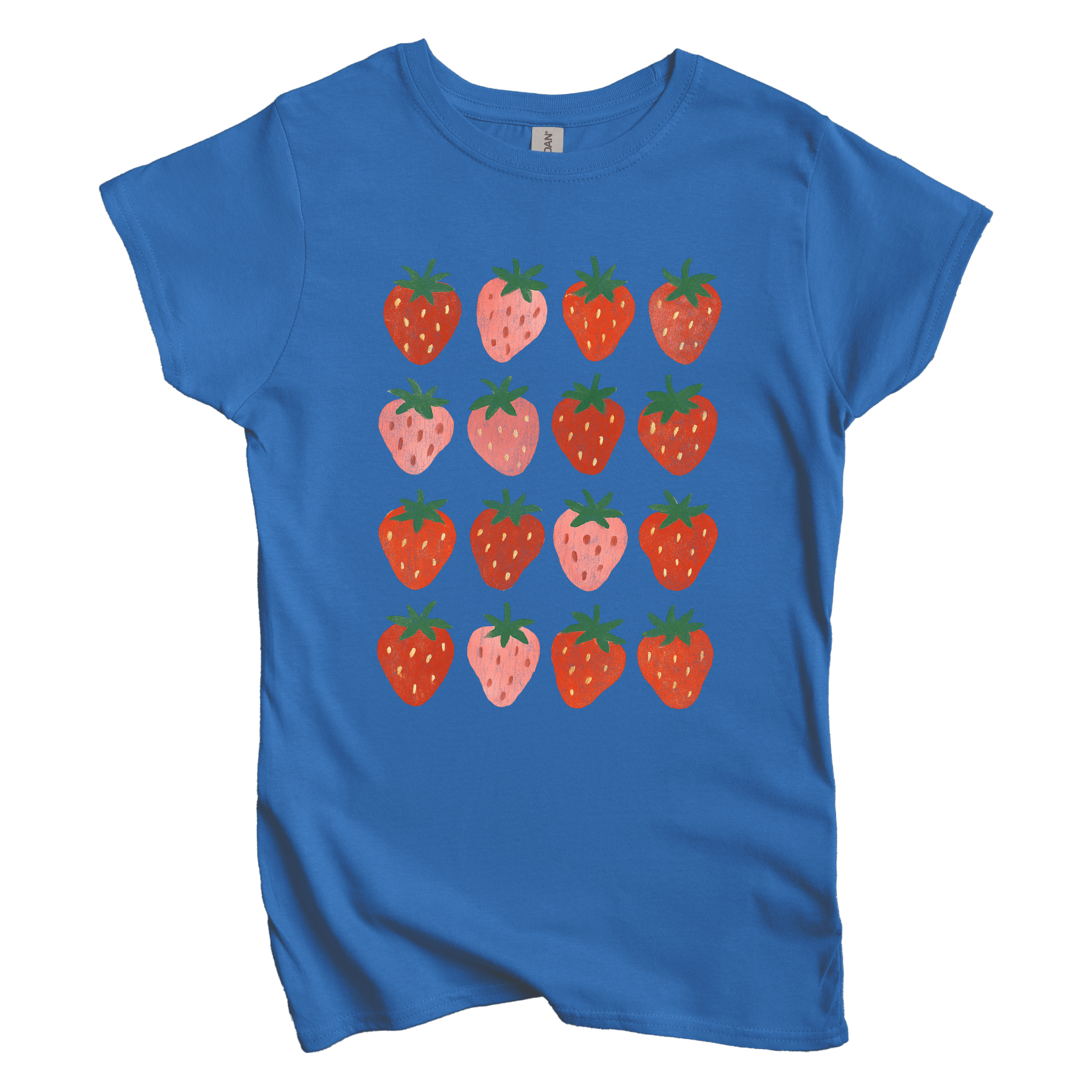 T-Shirt S / Royal Women's Tee Strawberry Grid