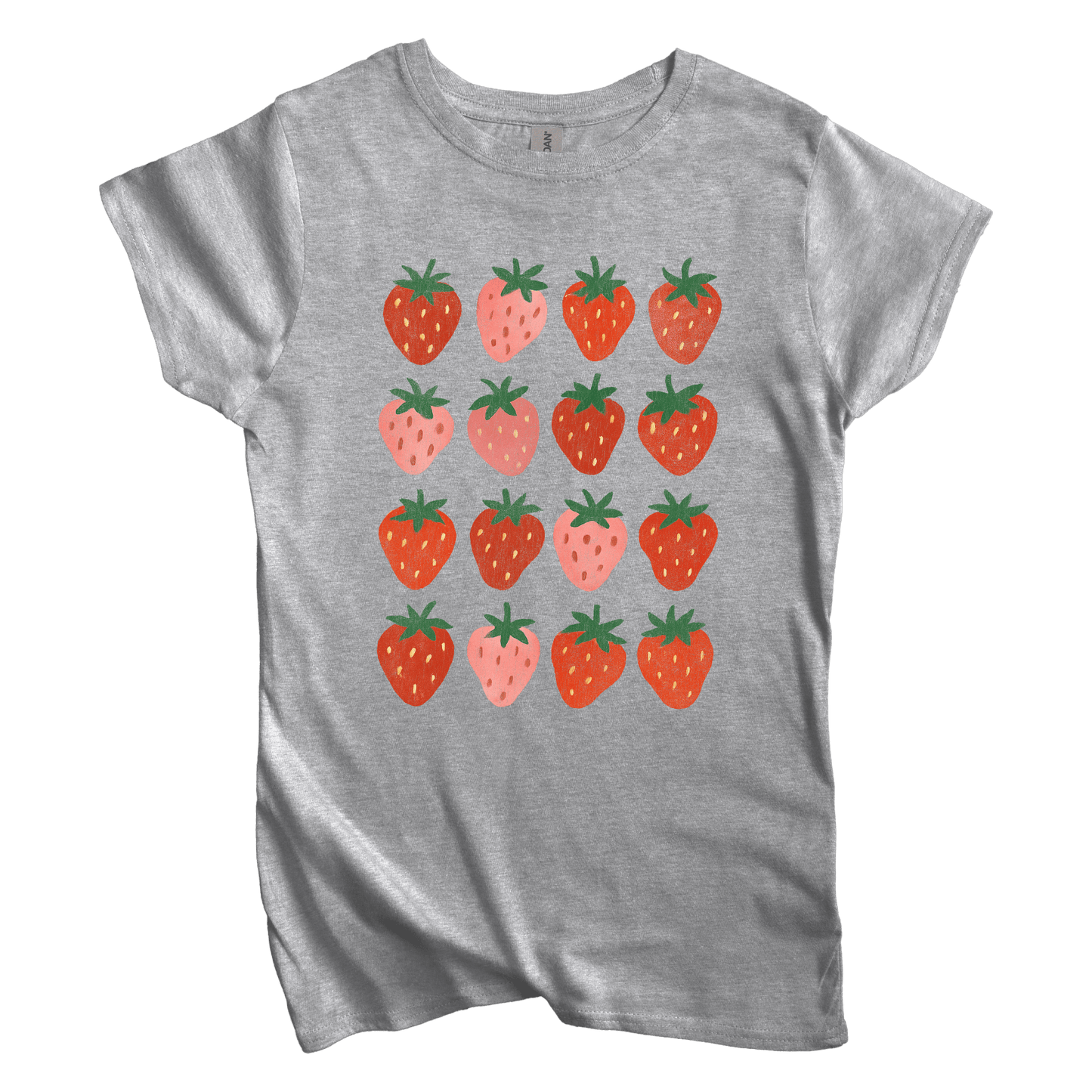 T-Shirt S / Sport Grey Women's Tee Strawberry Grid