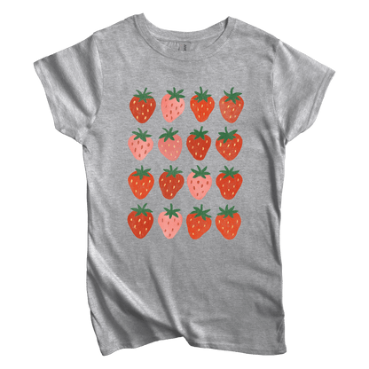 T-Shirt S / Sport Grey Women's Tee Strawberry Grid