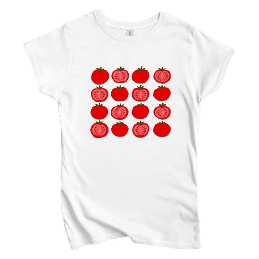 T-Shirt S / White Women's Tee Tomato Grid