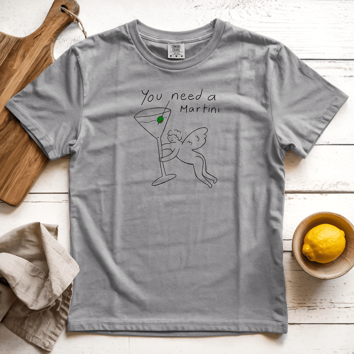 T-Shirts Grey / S You need a Martini: Woblylines