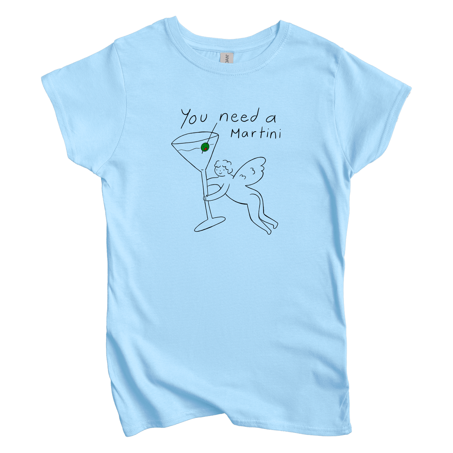 T-Shirts S / Light Blue You need a Martini: Woblylines Women's Tee