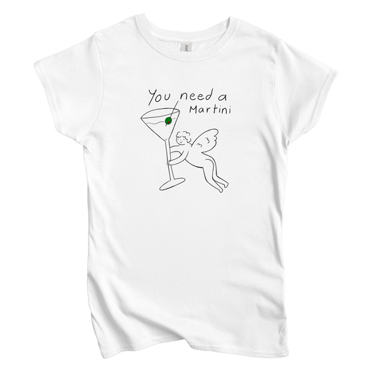 T-Shirts S / White You need a Martini: Woblylines Women's Tee
